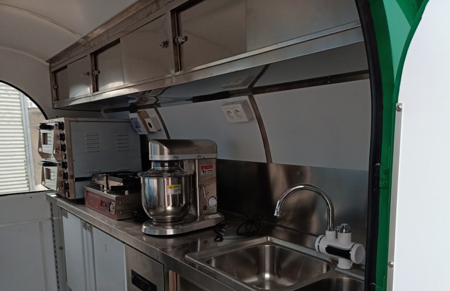 mobile street food trailer interior